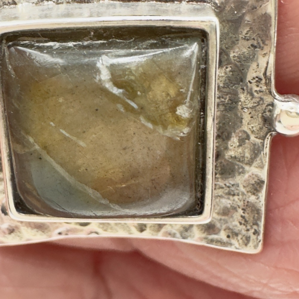 Silpada Sterling Silver Earrings Hammered Labradorite Square Dangle W0882 925 - Picture 8 of 14